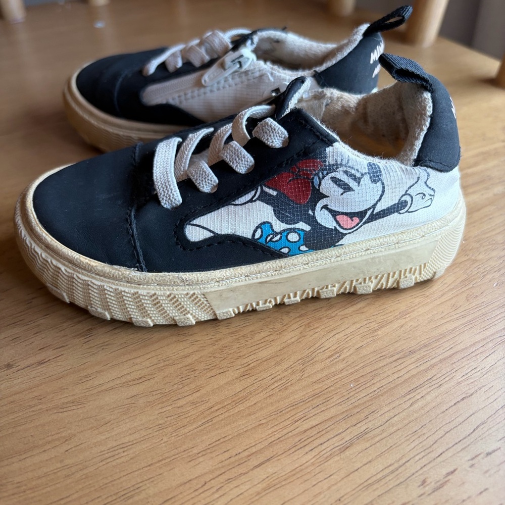 Zara Kids Black and Cream Minnie Mouse Sneakers
